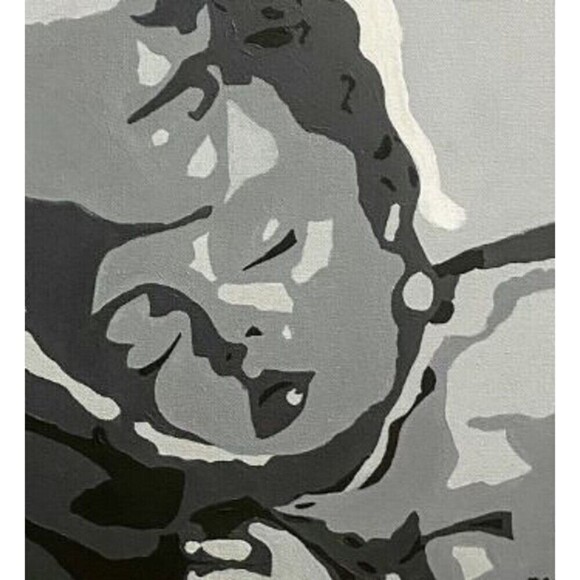 Original Acrylic Painting "THE MADONNA OF MILITARY MOTHERS" Signed 24 x 24 - Picture 3 of 7